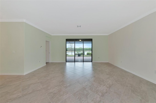 empty room with crown molding