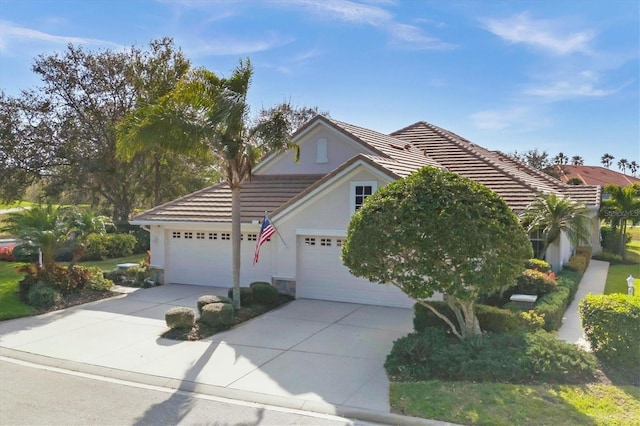 view of front of property featuring a garage