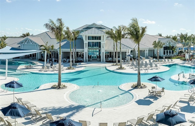 view of pool featuring a patio area