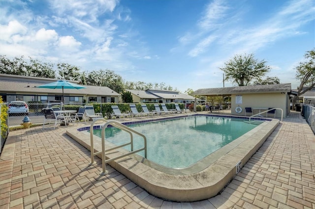 view of pool with a patio area