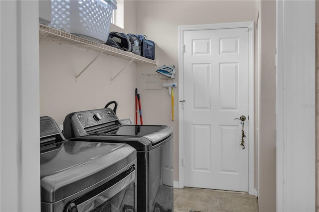 laundry area with washer and dryer