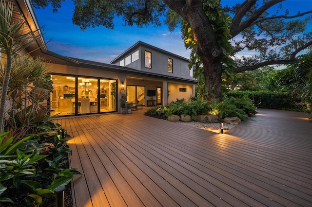 view of deck at dusk