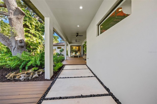 view of patio / terrace with ceiling fan