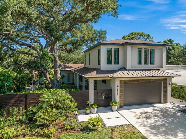 view of front of home with a garage