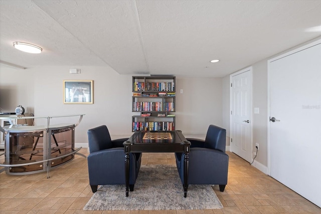 office featuring a textured ceiling