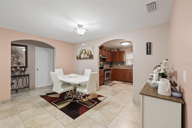 view of tiled dining area