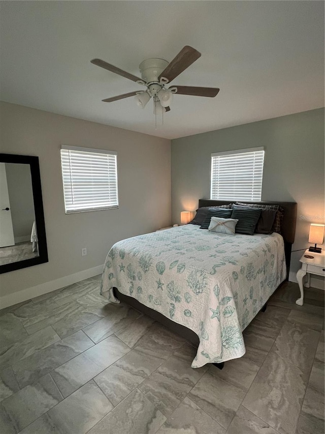 bedroom with ceiling fan