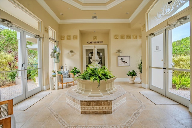 sunroom with french doors