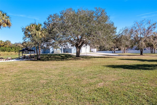 view of yard featuring a gazebo