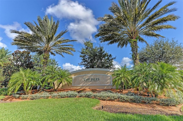 view of community sign