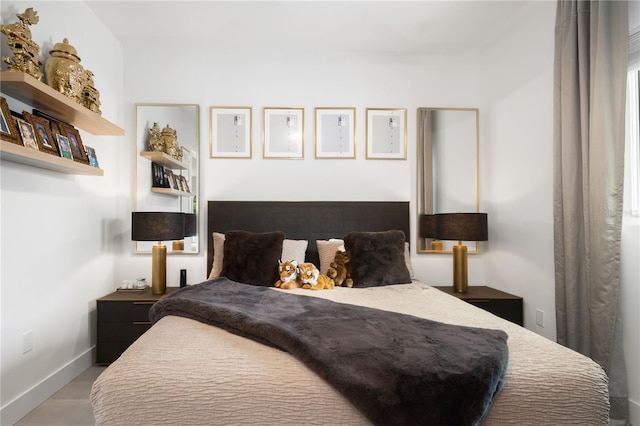 bedroom with wood-type flooring