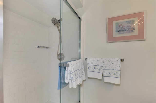 bathroom featuring walk in shower