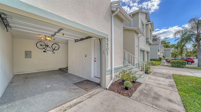 doorway to property with electric panel