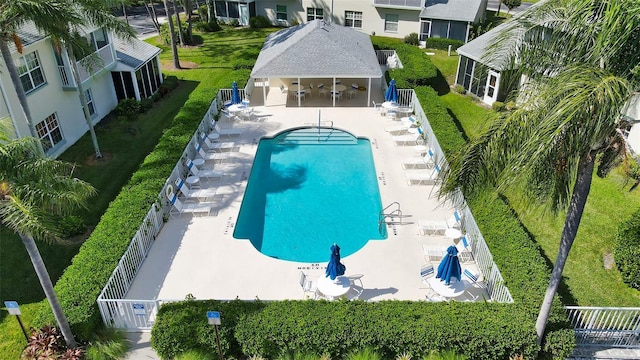 view of pool featuring a patio area