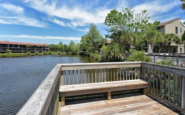 exterior space featuring a water view