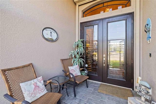 entrance to property with french doors