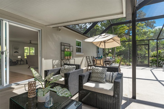 view of sunroom