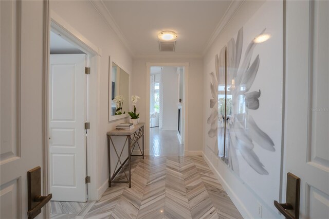 1541 Bay Point Dr, Sarasota, FL 34236 - entryway with crown molding and baseboards
