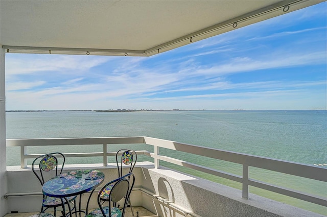 balcony with a water view