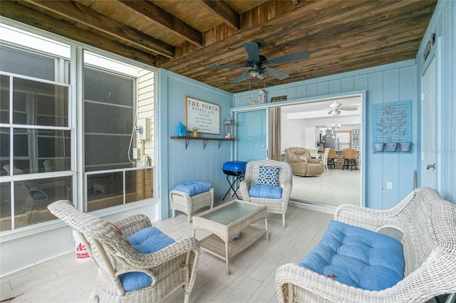 view of patio / terrace featuring ceiling fan