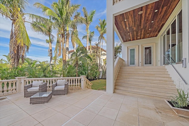 view of patio with an outdoor hangout area