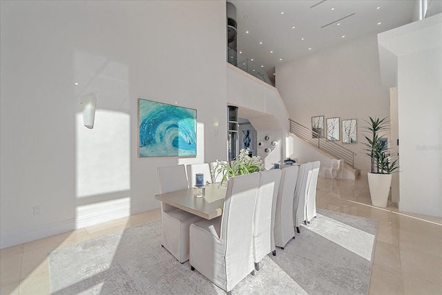 view of tiled dining area