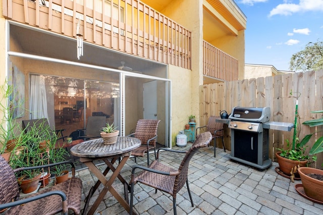 view of patio featuring area for grilling