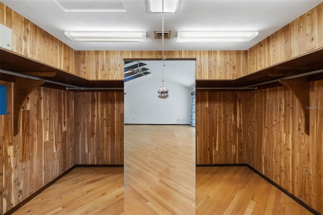 spacious closet with light wood-type flooring