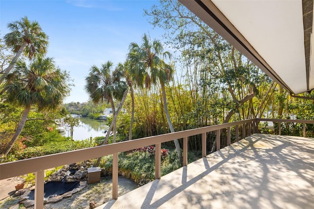 balcony with a water view