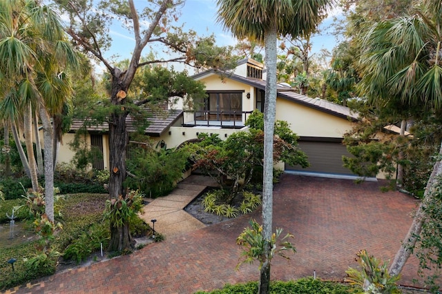 view of front of house with a garage