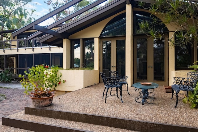 view of patio featuring french doors