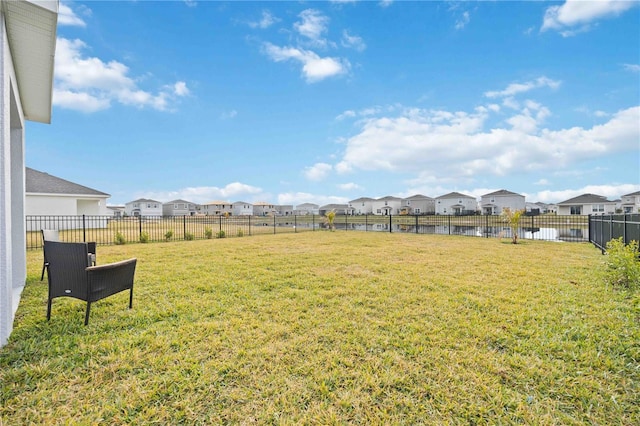 view of yard featuring a water view