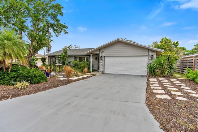 ranch-style home with a garage