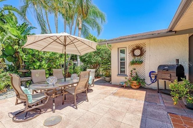 view of patio featuring grilling area