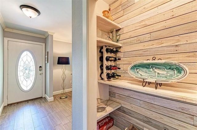 view of sauna featuring hardwood / wood-style floors