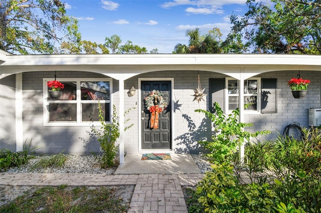 property entrance with a porch