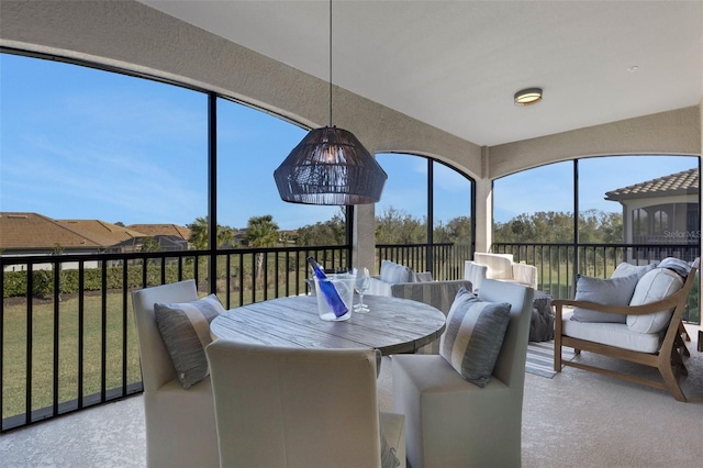 view of sunroom