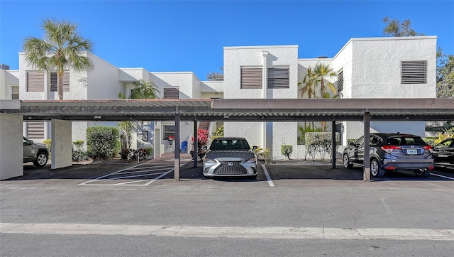 view of car parking with a carport