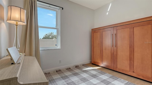 unfurnished bedroom featuring light hardwood / wood-style flooring