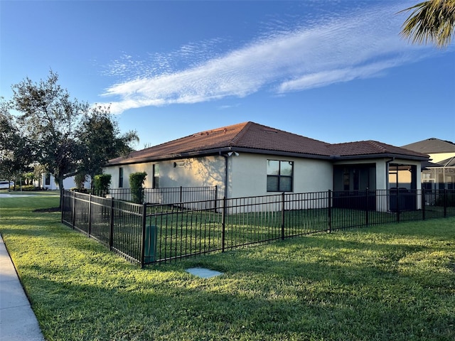 view of property exterior featuring a yard