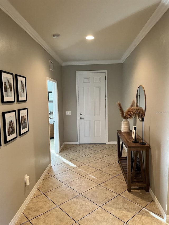 interior space with ornamental molding