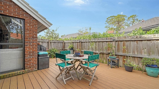 deck featuring area for grilling