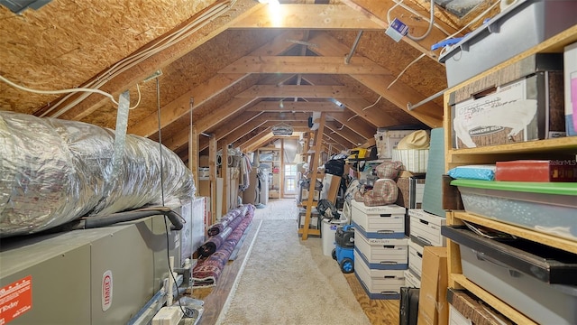 view of unfinished attic