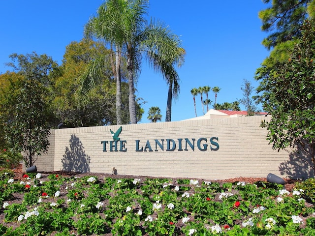 view of community sign