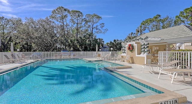 view of pool with a patio area