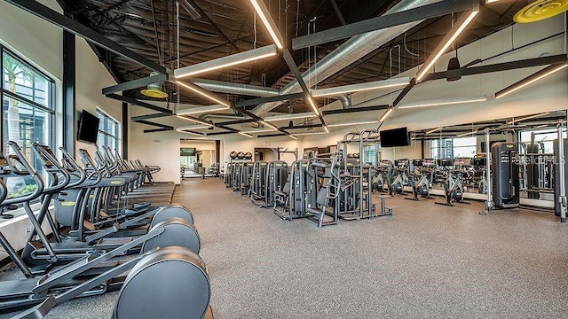 gym featuring plenty of natural light