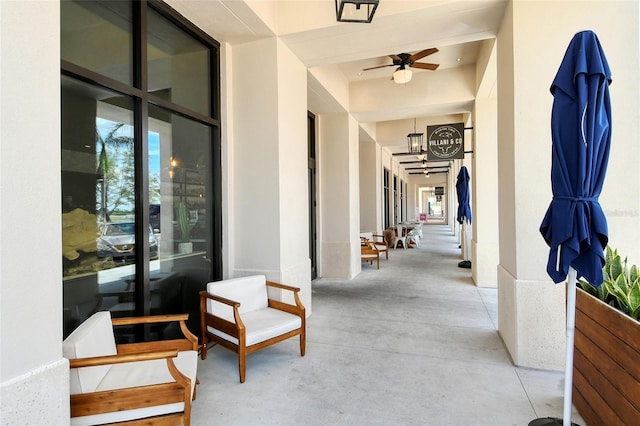 view of patio / terrace with ceiling fan