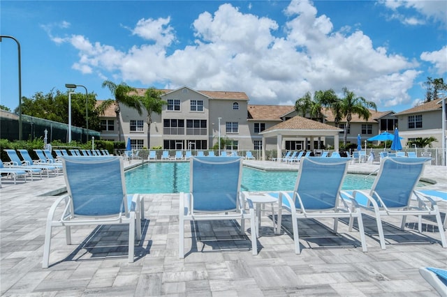 view of pool with a patio