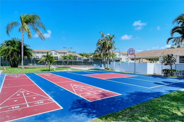 view of community with basketball court and tennis court