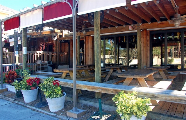 view of patio / terrace with ceiling fan